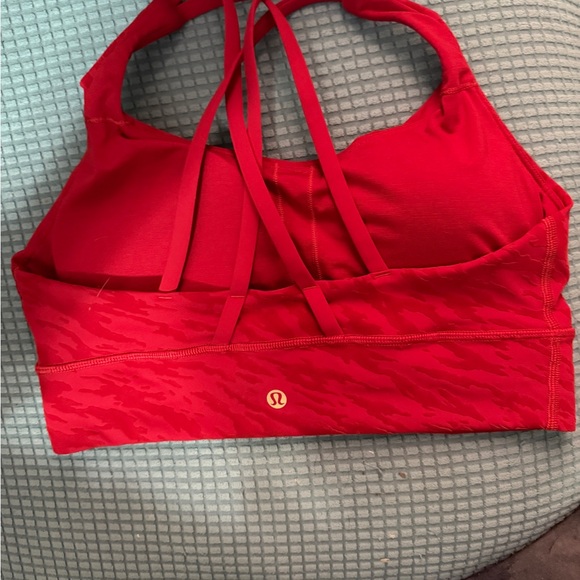 Lululemon lunar Red Sports Bra longline strappy removable cups size 8 - Picture 2 of 4